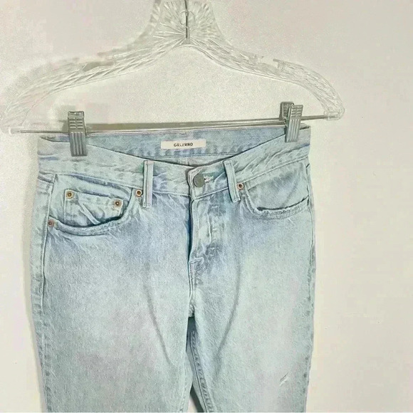 GRLFRND Yasmin Mid Rise Jeans Fame Wash Light Denim Preppy Academia Distressed - Picture 4 of 12